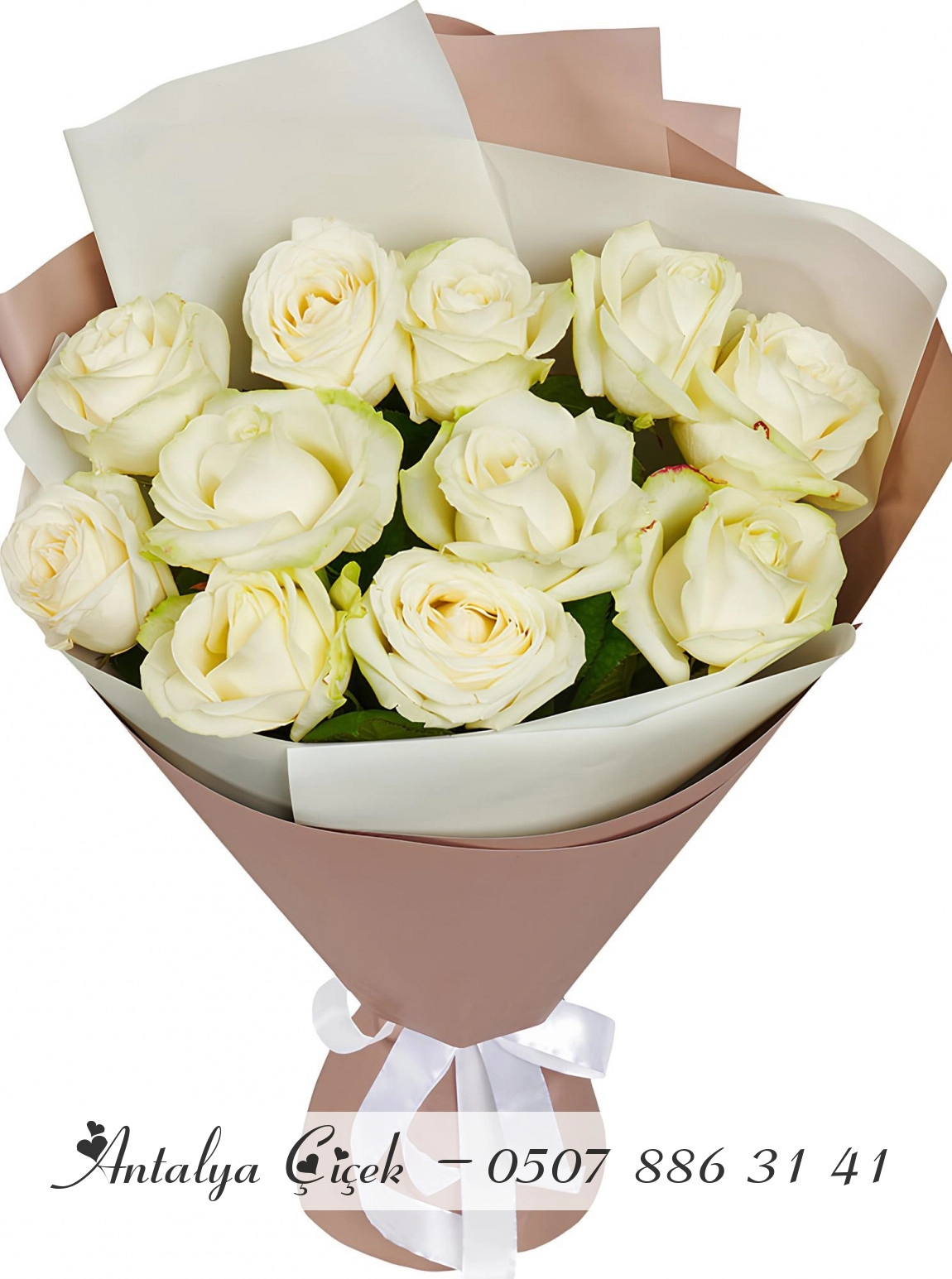 11 Beyaz Gül Buketi