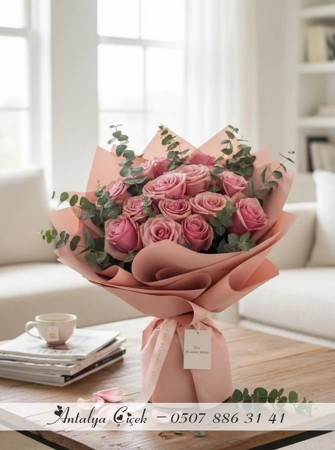 15 Adet Pembe  Gül