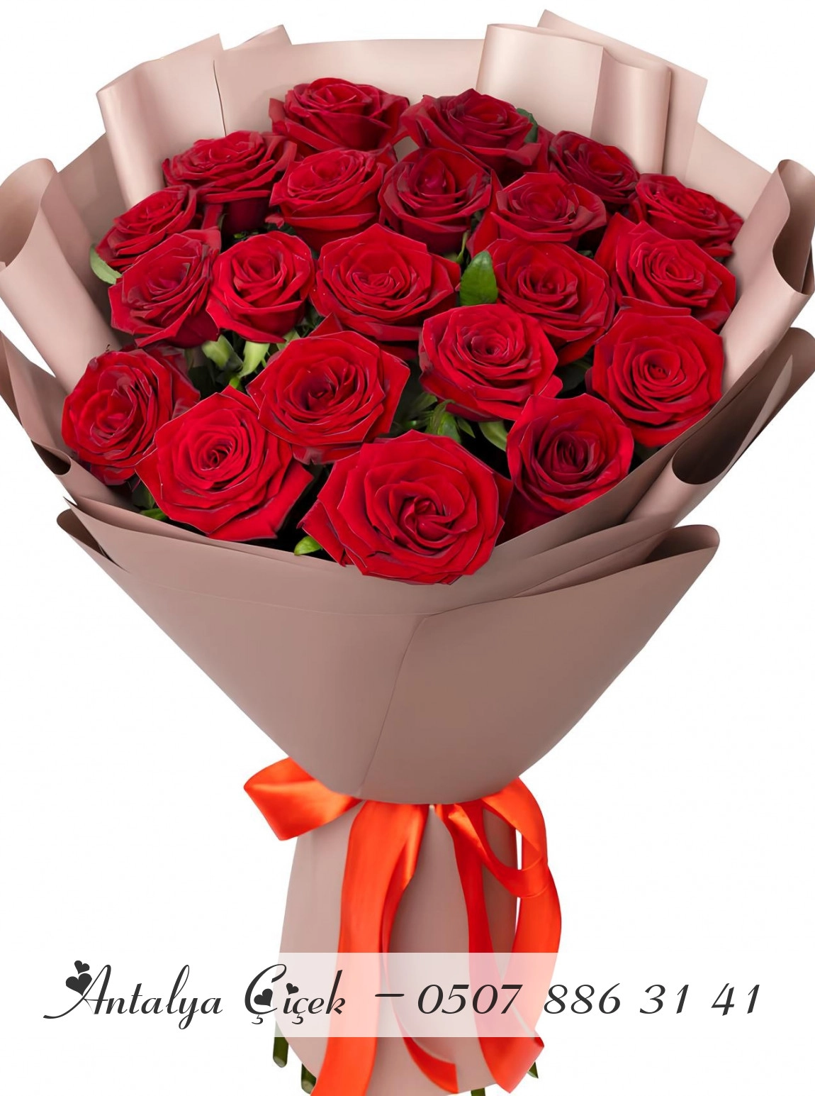 21 Adet Kırmızı Gül Buketi