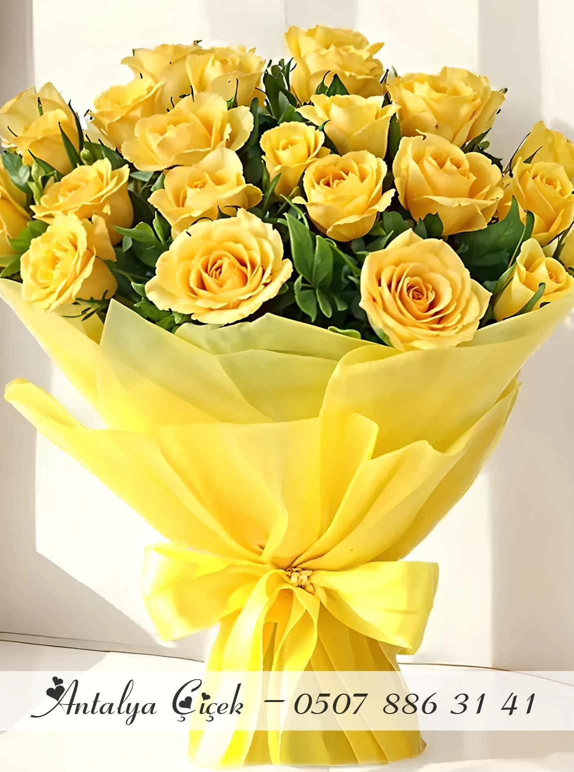 24 Tane Sarı Gül Buketi