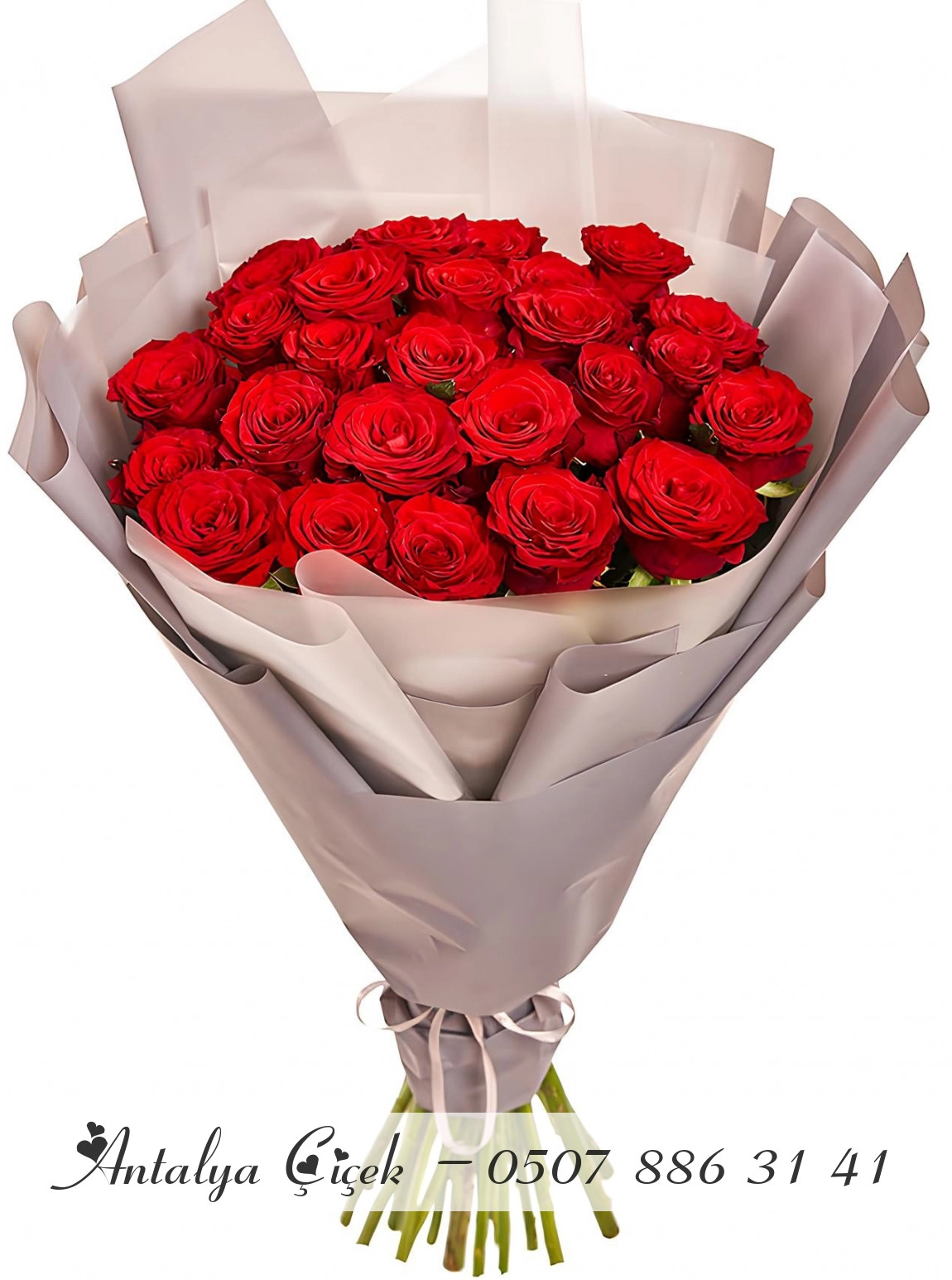 25 Adet Kırmızı Gül Buketi