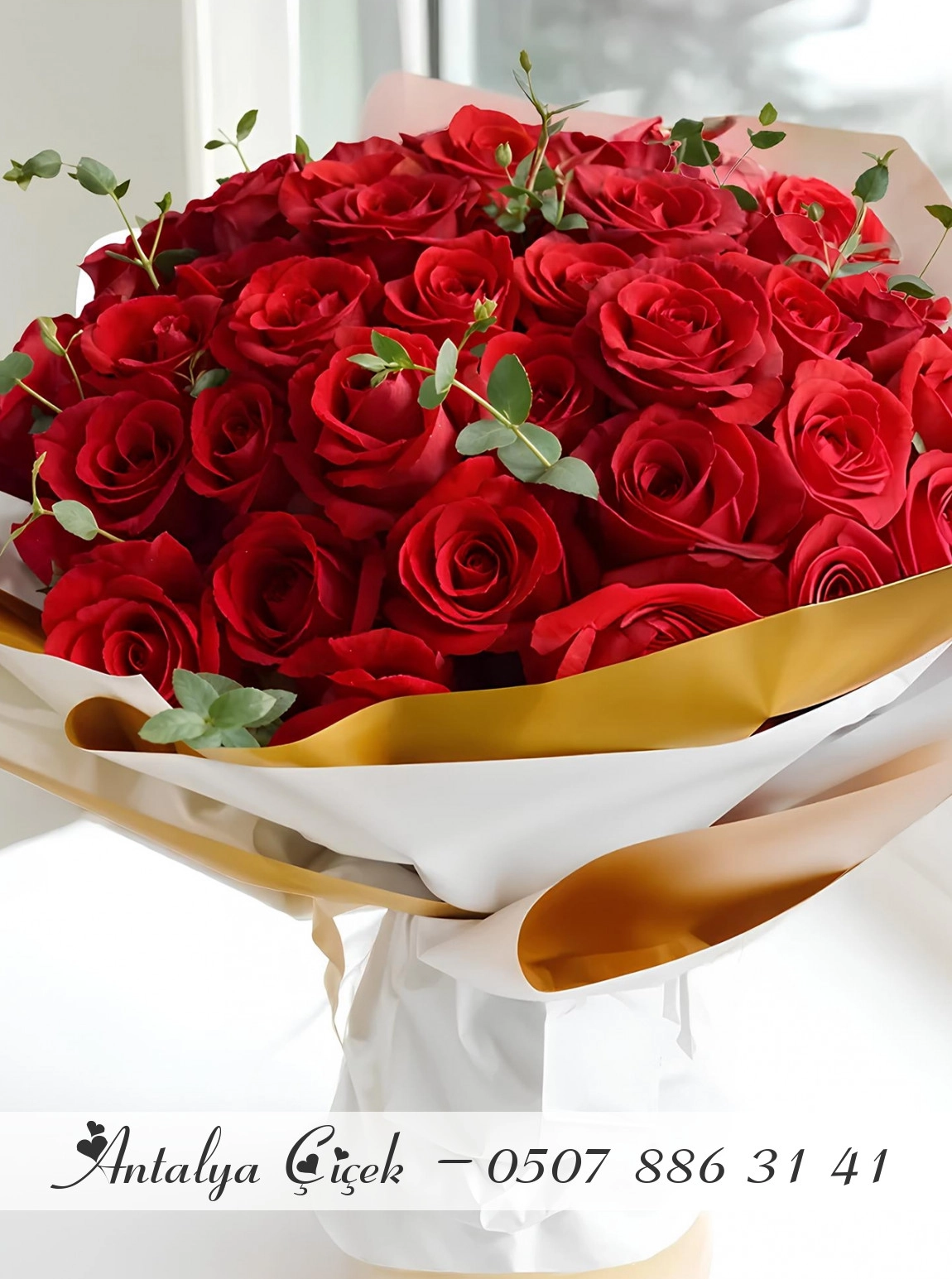 25 Tane Kırmızı Gül Buketi