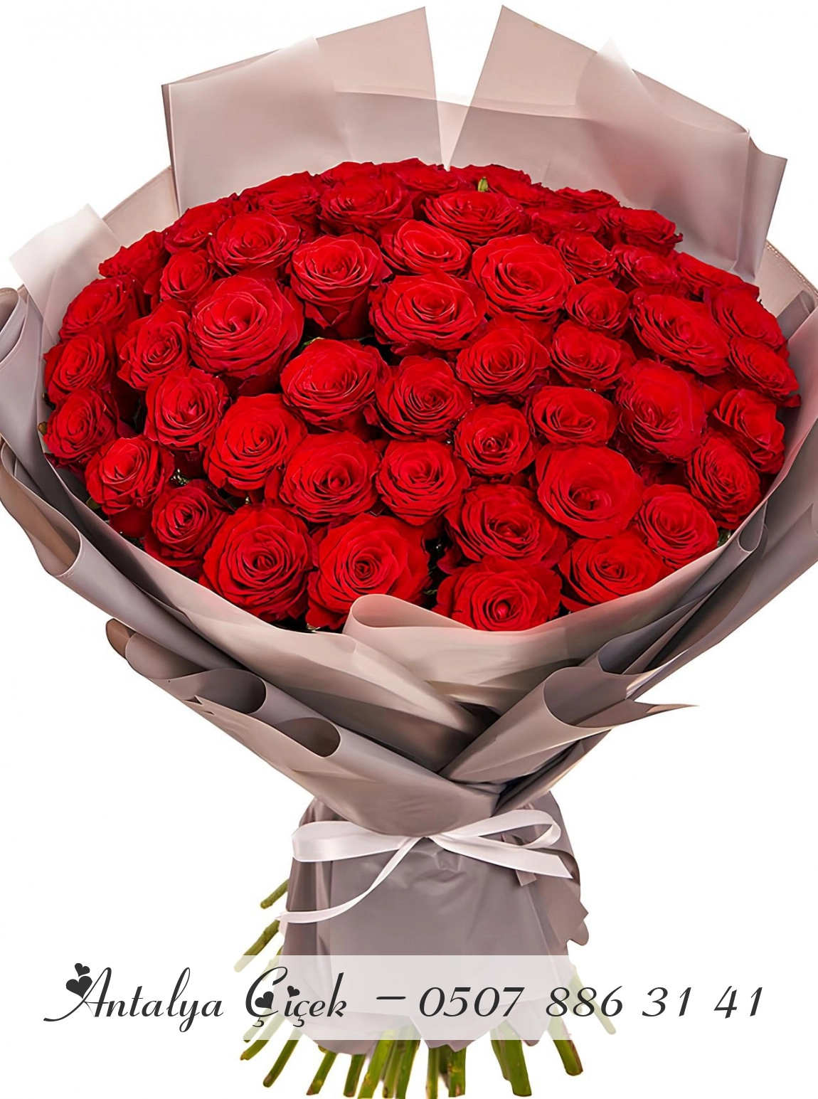 51 Adet Kırmızı Gül Buketi