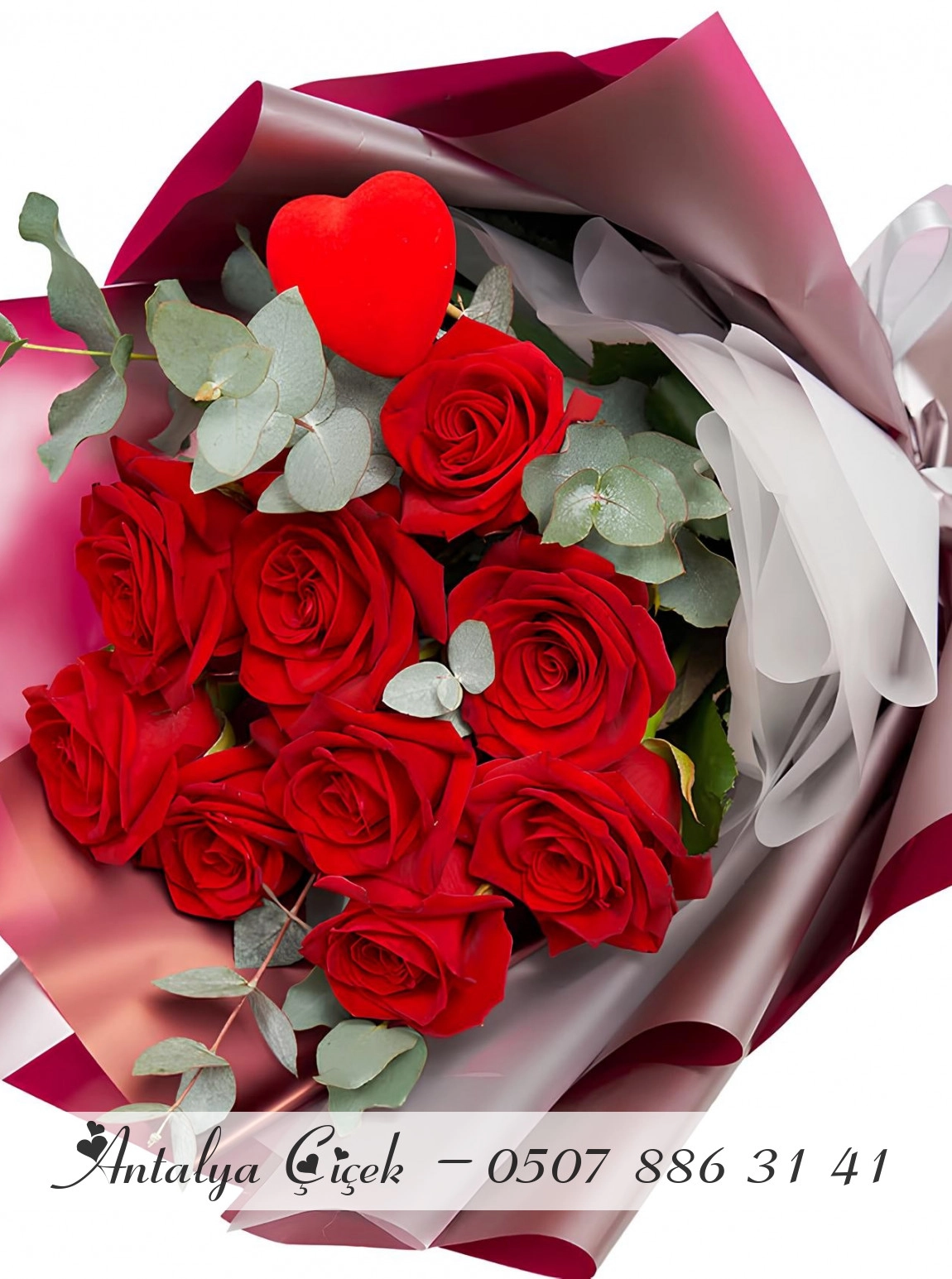 9 Adet Kırmızı Gül Buketi