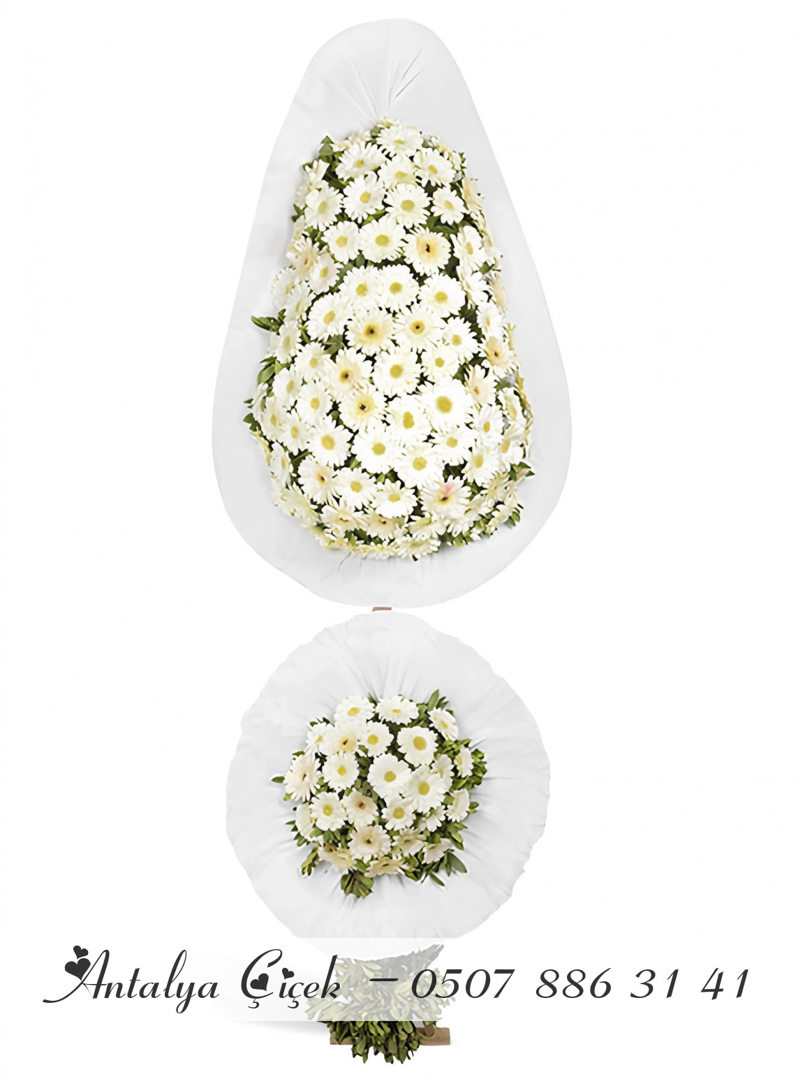 Beyaz Soft Görünümlü Çelenk