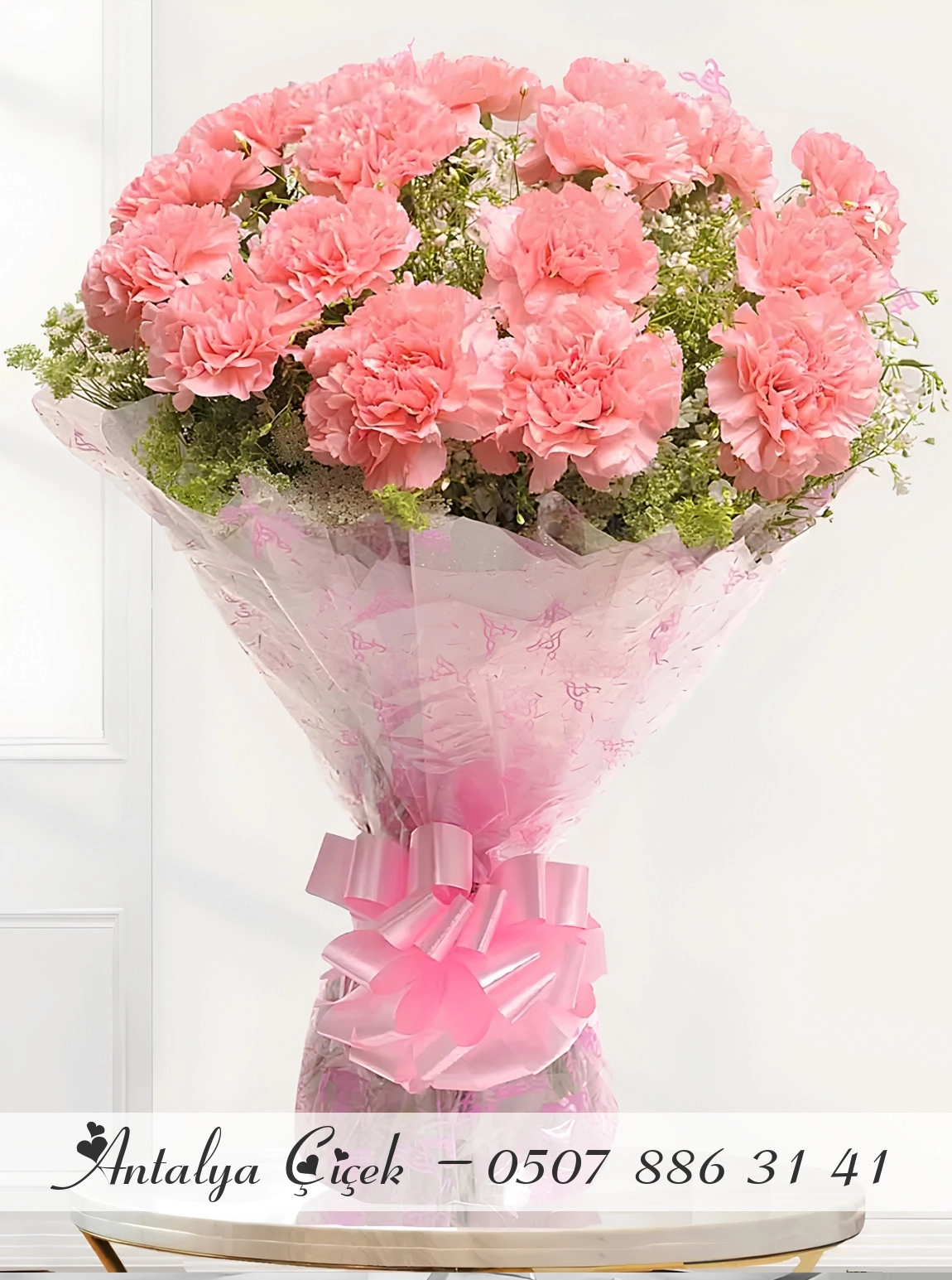 Büyük Boy Pembe Karanfil Buketi