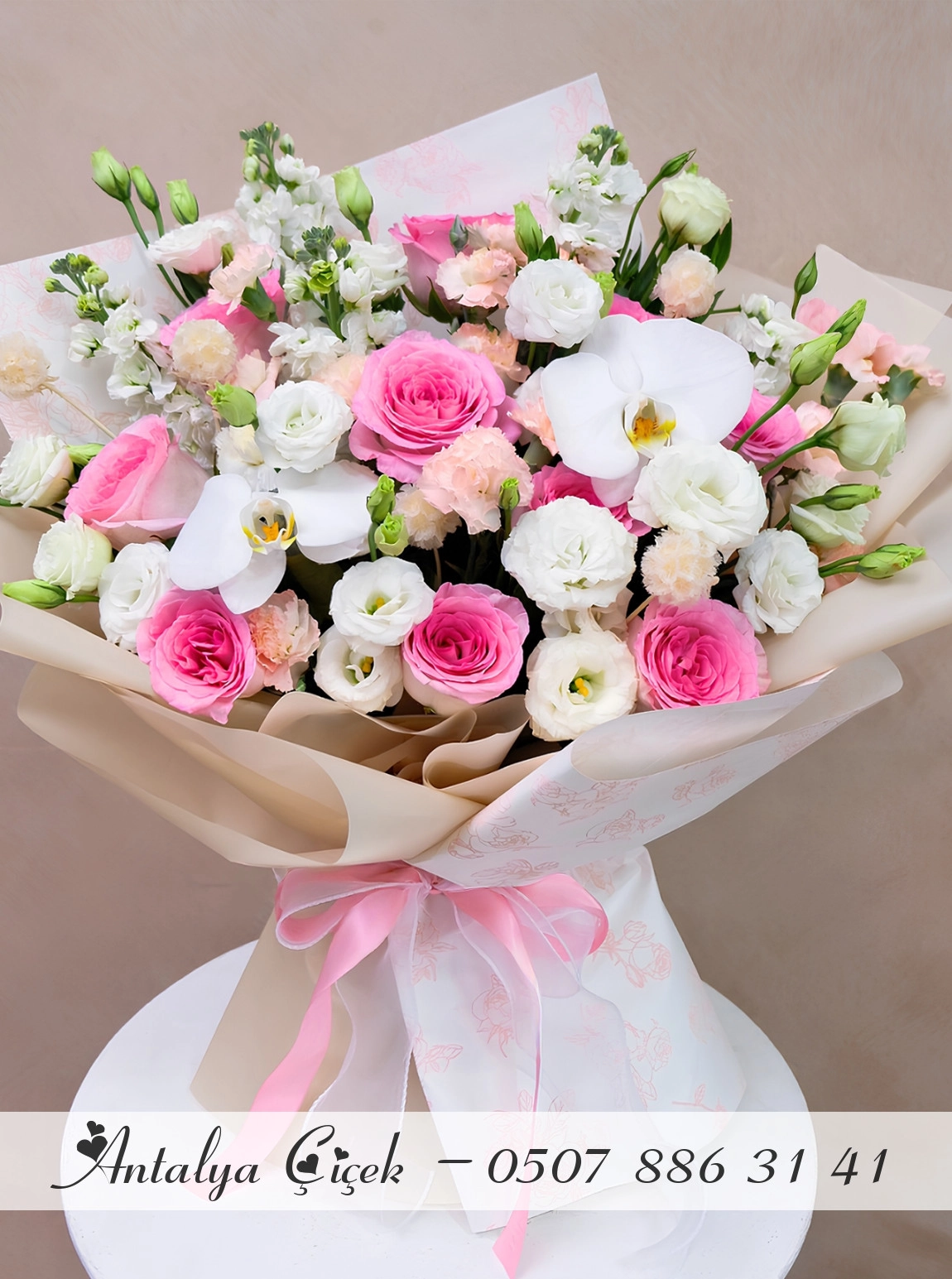 Büyük Pembe Gül Buketi