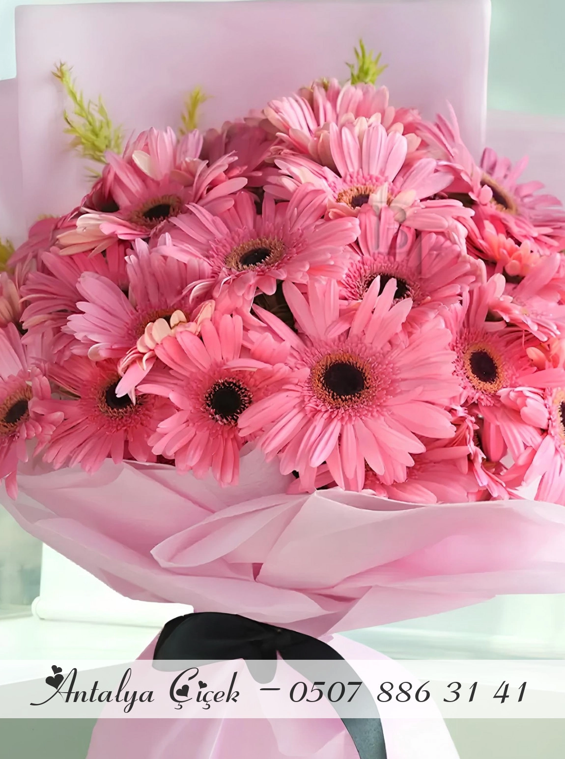 Pembe Büyük Gerbera Buketi