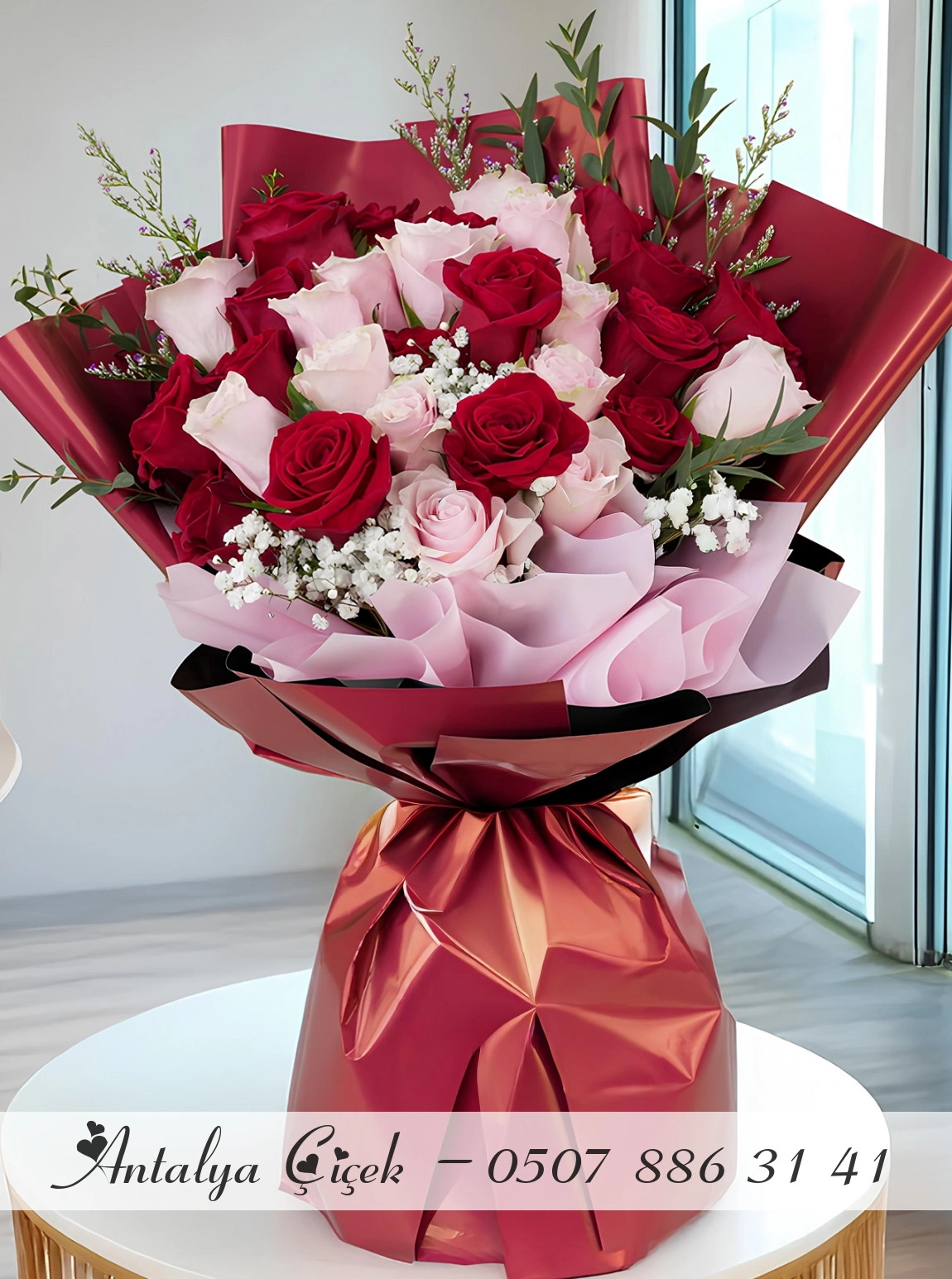 Pembe ve Kırmızı Gül Buketleri