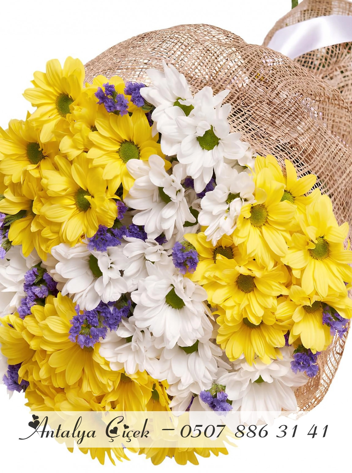 Sarı ve Beyaz Papatya Buketi