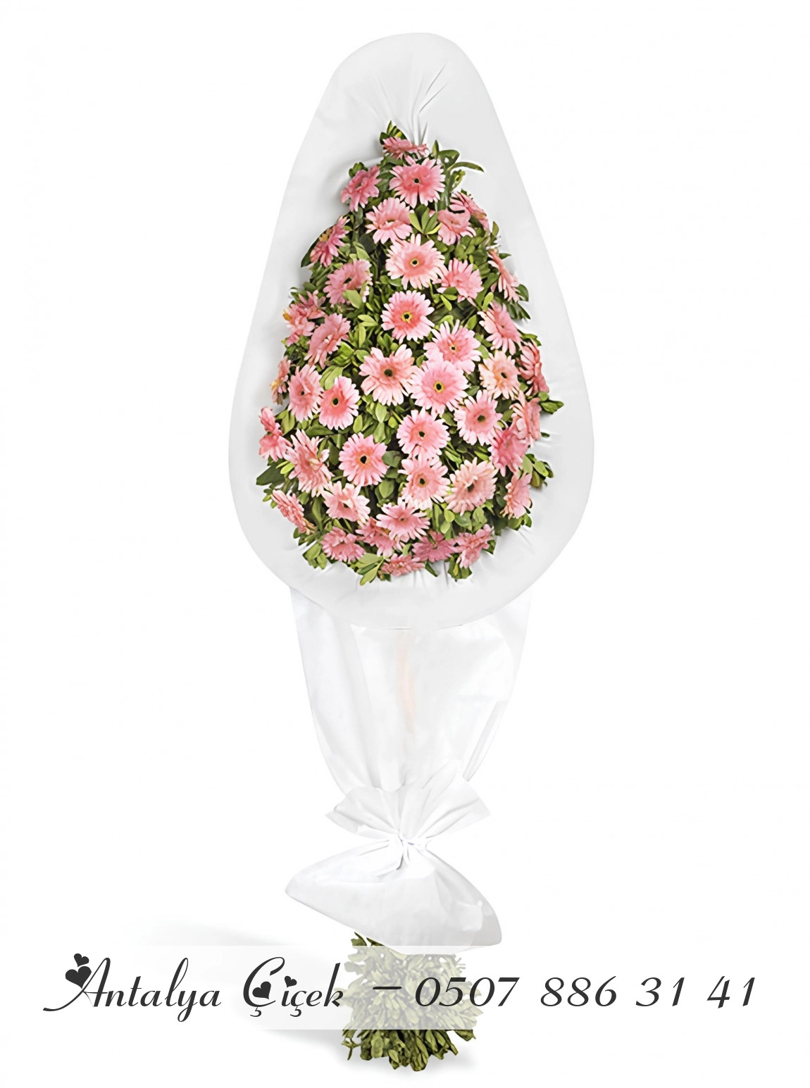 Soft Pembe Çiçekli Çelenk