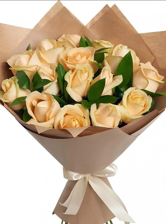 15 Adet Krem Gül Buketi