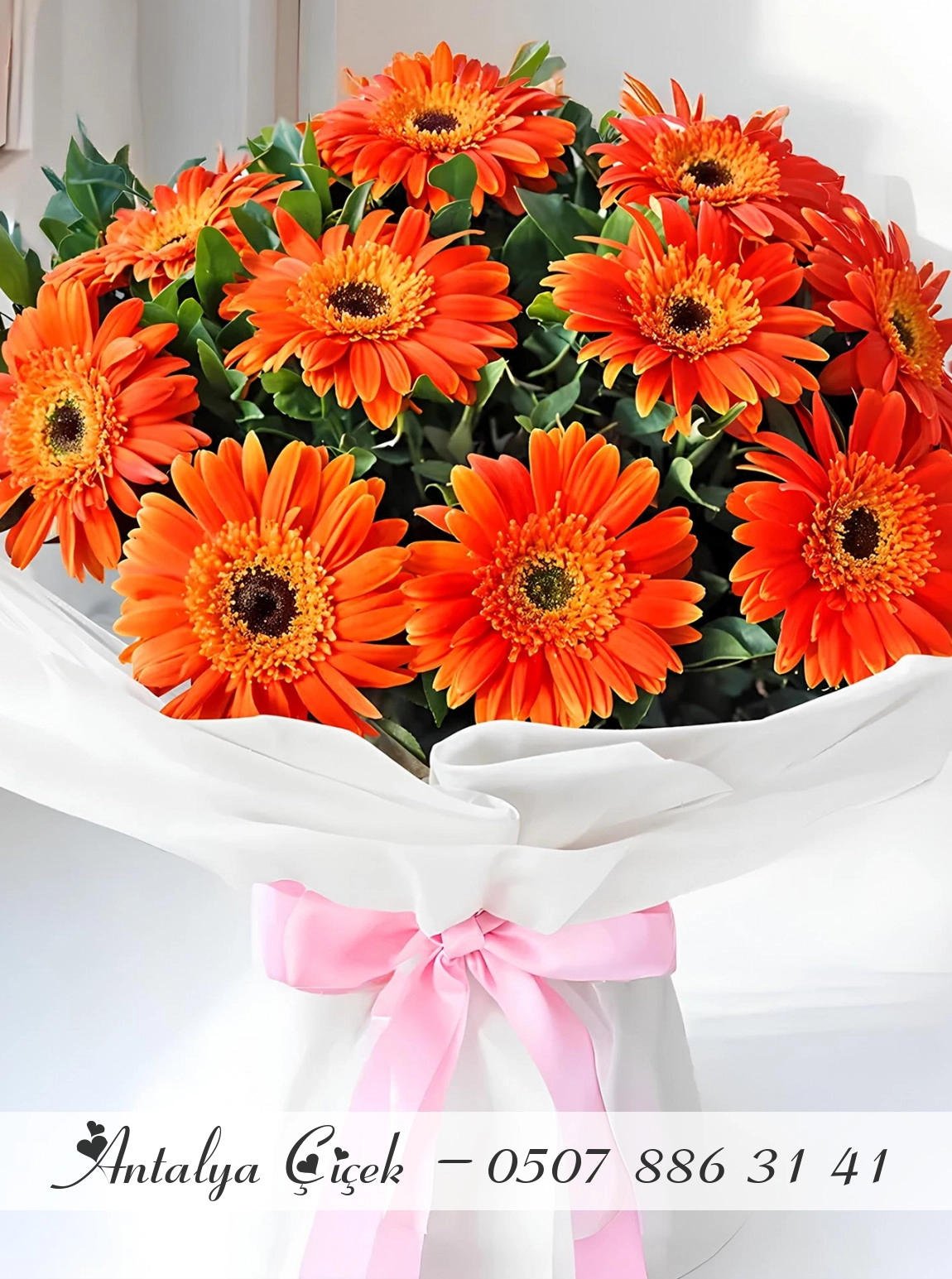 Turuncu Gerbera Buketi